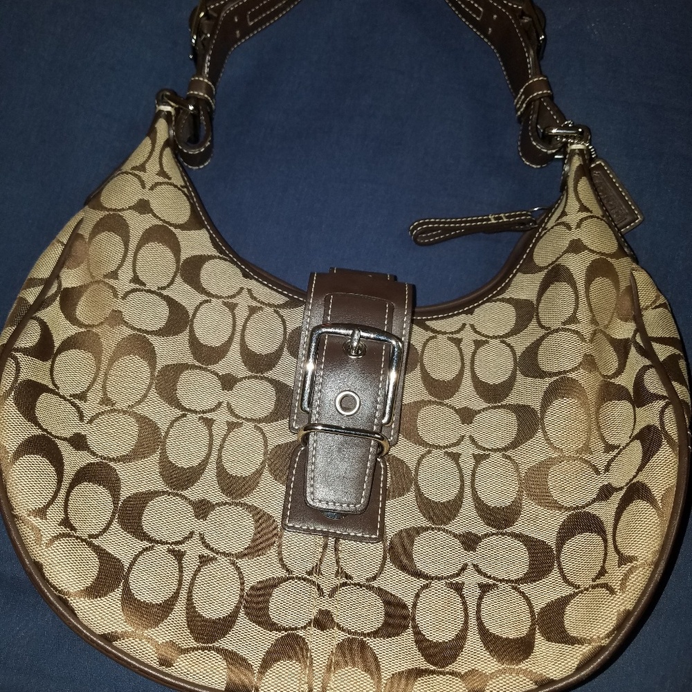 COACH Hobo Bag w/ Leather & Buckle #H3J-6363